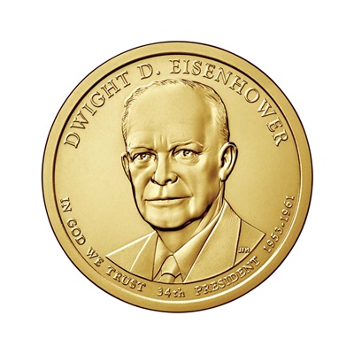 2015 (P) Presidential $1 Coin – Dwight D Eisenhower - Click Image to Close